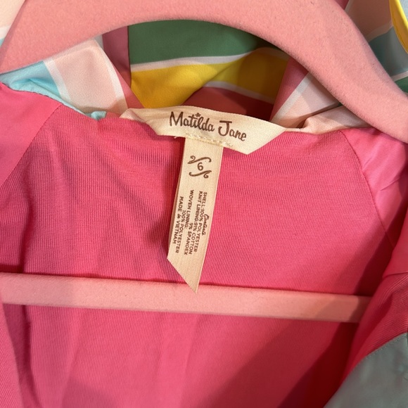 Matilda Jane Polka Dot Vinyl and Cotton Hooded Raincoat Size 6 (#2of2) - Picture 3 of 7